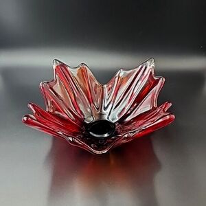 MCM Art Glass Dish Flame